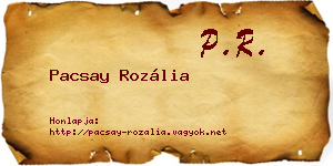 Pacsay Rozália névjegykártya
